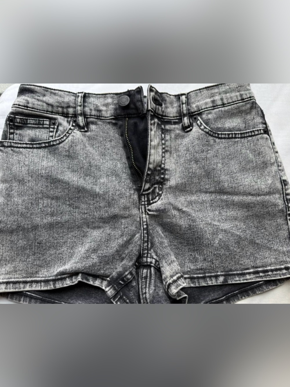 Calvin Klein Jeans Women's Gray Washed Denim Shorts